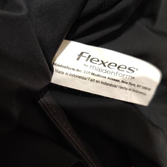 Flexees M womens shapewear slip black firm control bodysuit hook gusset 83053 - Picture 7 of 14